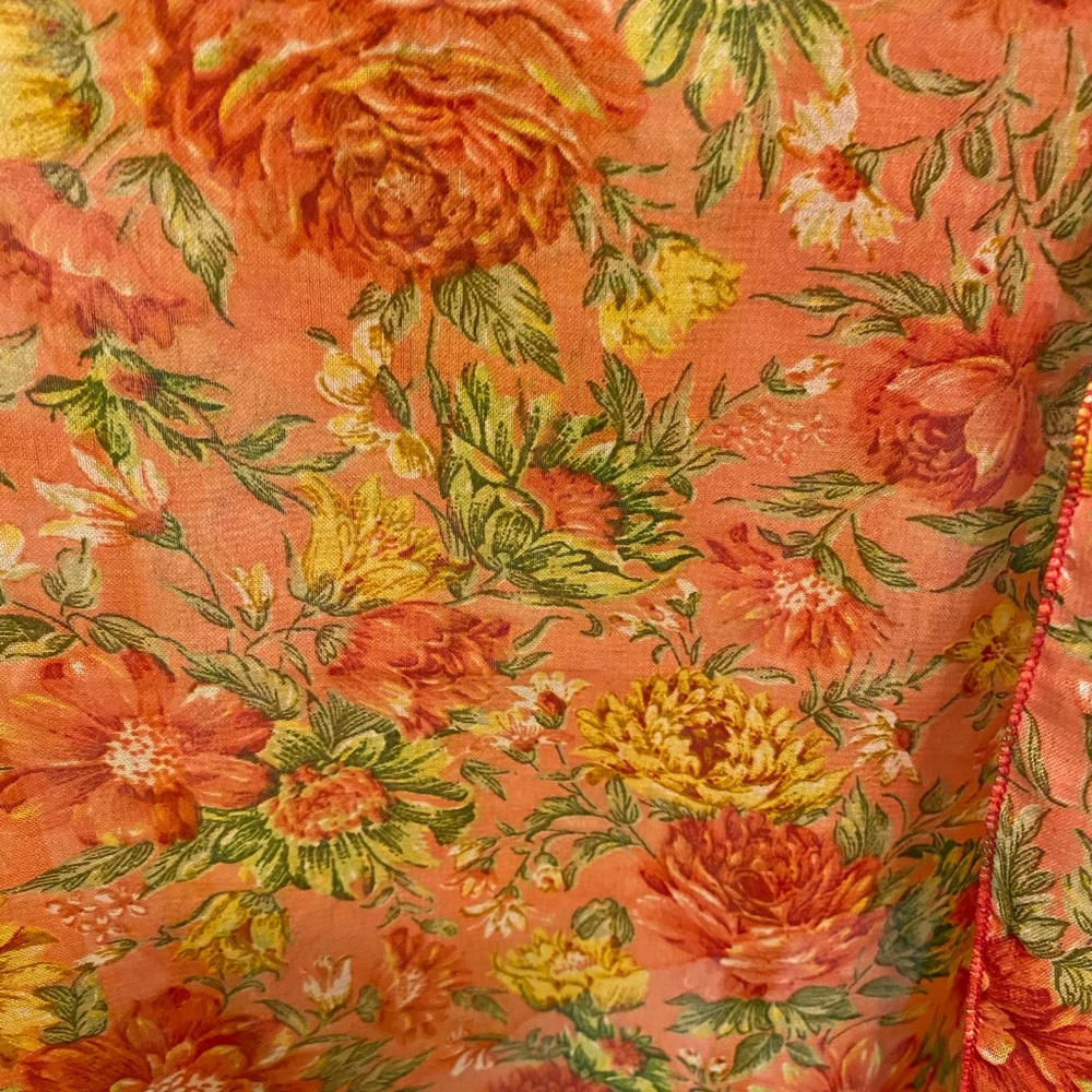 Beautiful Vintage Floral Colorful Scarf Head Wrap Neck Scarf - Picture 4 of 7
